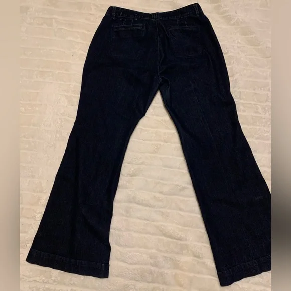 Pre loved curvy flare blue jeans size 14 by Loft - Picture 2 of 9